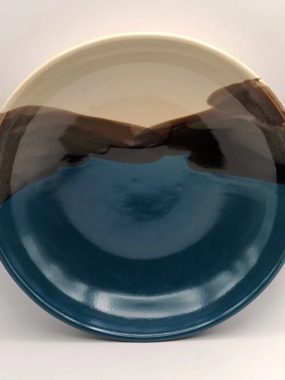 Vintage Tropical Clay Hawaii Pottery Shallow Serving Bowl 11.5
